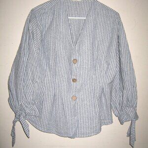 HUMMINGBIRD cotton blend striped blazer top size M